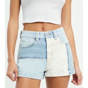 PacSun Patch Denim Mom Shorts